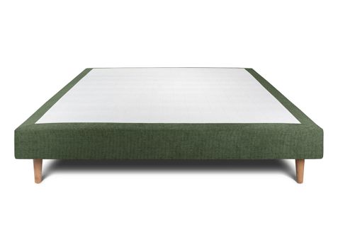 Sommier Tapissier Tissu Vert 140x200 H29cm