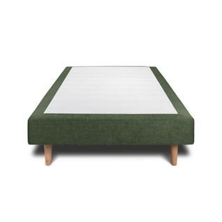 Sommier Tapissier Tissu Vert 90x200 H29cm