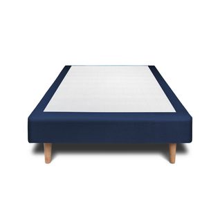 Sommier Tapissier Velours Bleu 90x200 H29cm