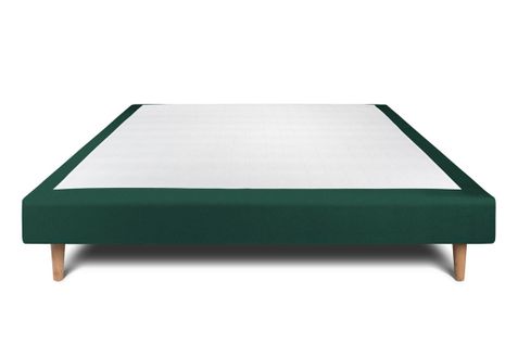 Sommier Tapissier Velours Vert 140x200 H29cm