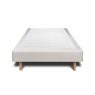 Sommier Tapissier Velours Gris Clair 90x200 H29cm