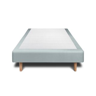 Sommier Tapissier Velours Gris Bleuté 90x200 H29cm