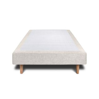 Sommier Tapissier Tissu Beige Clair 90x190 H35cm