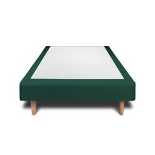 Sommier Tapissier Velours Vert 90x190 H35cm