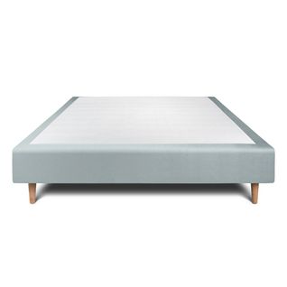 Sommier Tapissier Velours Gris Bleuté 140x200 H35cm