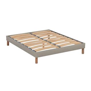 Sommier Déco En Kit Beige Ep 15cm Avec Pieds 180x200