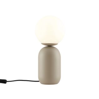 Petite Lampe à Poser Couleur Taupe Boule Banche - Sley