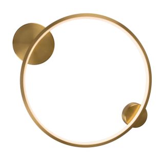 Applique Ou Plafonnier Cercle Laiton Double Socle 60 Cm Dimmable - Ceira