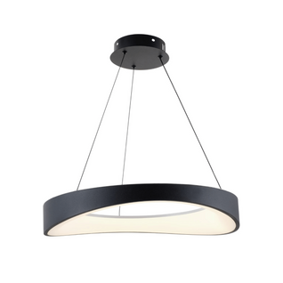 Suspension LED Anneau Noir Minimaliste 52 Cm - Belina