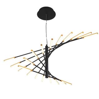 Grand Lustre LED Moderne Noir Et Doré 115 Cm - Aspen
