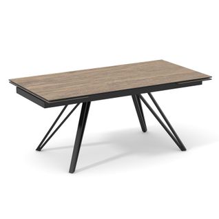 Table 180 à 260 Cm Céramique Effet Bois Pieds En V - Texas 10
