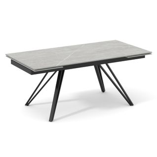 Table 160 à 240 Cm Céramique Gris Marbré Pieds En V - Arizona 10