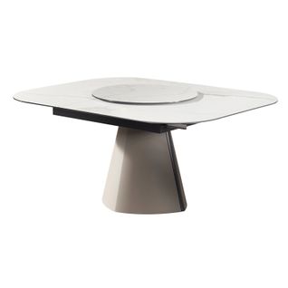 Table 140 à 174 Cm Céramique Blanc Plateau De Service Tournant - Twist