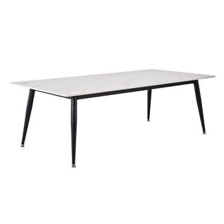Table Basse 140 Cm Céramique Blanc Pieds Métal Noir - Ryder 2