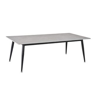 Table Basse 140 Cm Céramique Gris Béton Pieds Métal Noir - Ryder 2