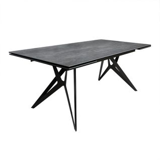 Table Extensible 180/260 Cm Céramique Gris Pieds Géométriques - Parker