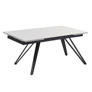 Table Extensible 180 à 260 Cm Céramique Blanc Pieds En V - Oregon 10