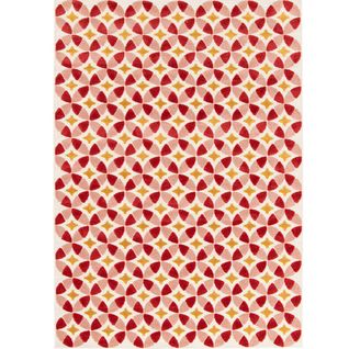 Tapis Salon Enfant à Reliefs Moderne Rouge Jaune 120x170