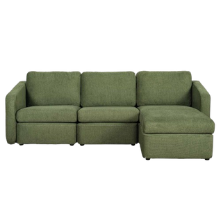 Konekt - Canapé Modulable 3 Places Vert Avec Pouf