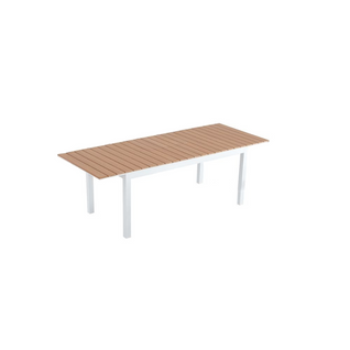 Madeira - Table Extensible De Jardin 8 Places En Aluminium Et Bois