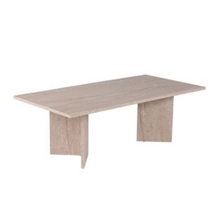Topi - Table Basse Rectangulaire Effet Travertin 119x60cm