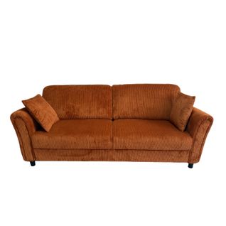 Lucerne - Canapé Droit 4 Places En Velours Côtelé Terracotta