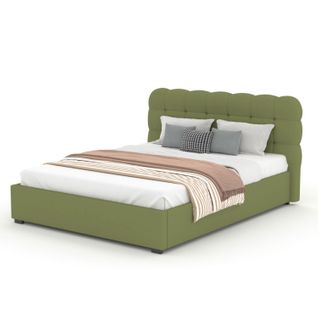 Dallas - Lit Nuage Avec Coffre De Rangement 160x200cm En Velours Vert