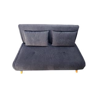 Ennis - Canapé Convertible En Velours Côtelé Gris 2 Places