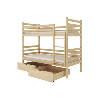 Lit Superposé Neo 90x190 - Sommiers Et Tiroirs Pin