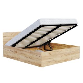 Lit Coffre Panama 120x190 - Sommier Inclus Chêne