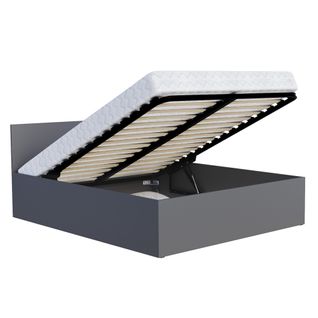 Lit Coffre Panama 120x190 - Sommier Inclus Gris