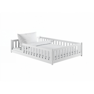 Lit Enfant Moti 120x200 Blanc - Blanc Livré Avec Sommiers