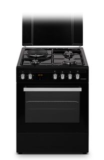 Cuisinière Mixte 3 foyers gaz + 1 électrique Black Mat - Sccg631-bm