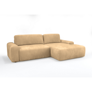 Canapé D'angle Convertible Tissu Bouclette Café 4 Places Olympe - Tissu Bouclette