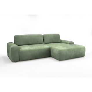 Canapé D'angle Convertible Tissu Bouclette Vert 4 Places Olympe - Tissu Bouclette