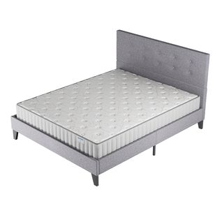 Ensemble 140x200 cm, lit avec tête de lit + matelas mousse Ép.16cm à mémoire de forme