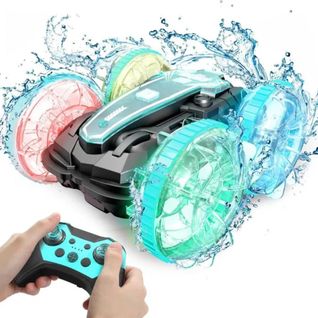 Voiture Télécommandée Tout Terrain Avec Roues Amphibies Et LED Intégrée, Rc Polyvalente Tout Sol, Jo