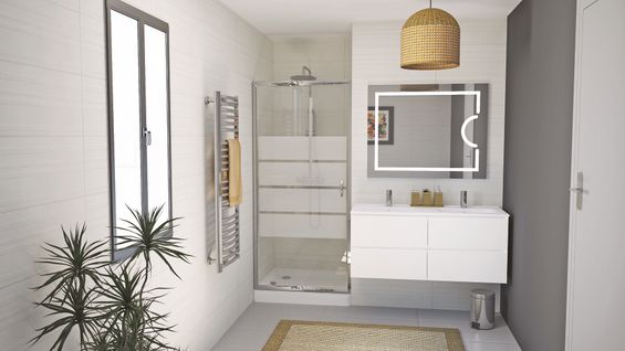 Porte De Douche Shiva - Pivotante - Finition Chromé - 80x190cm