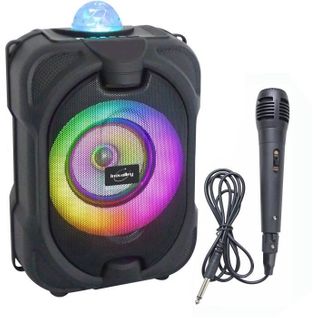 Enceinte Lumineuse Bluetooth Pour Karaoké - Inovalley - Dance Cube 44 - 150w - Effet Kaléidoscope