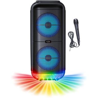 Enceinte Karaoké Lumineuse - Inovalley - Ka22-bth - Bluetooth V5.0 - 49 Cm - 500 W - Noir