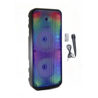 Enceinte Karaoké Lumineuse - Inovalley - Ka25-fire - Bluetooth V5.0 - 64 Cm - 850 W - Noir