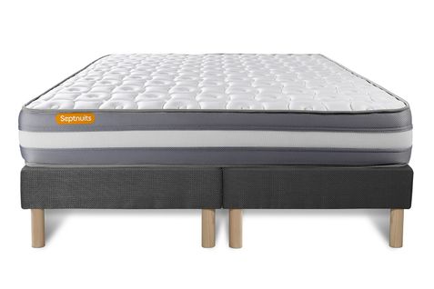 Ensemble Matelas Mémoire De Forme 180x200 Memo Plus Ep:24cm - Sommier Gris