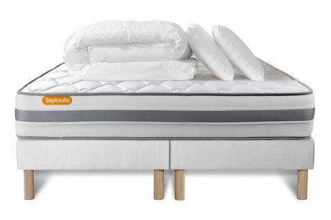 Ensemble Matelas 160x200 + Double Sommiers 80x200 Memo Spring Ressorts Ensachés 3 Zones Maxi Épaisse