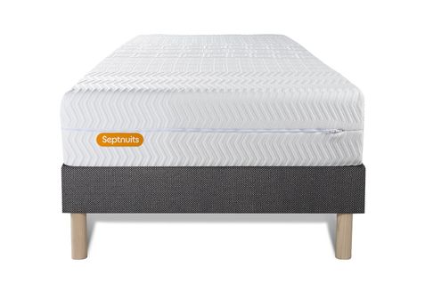 Ensemble Matelas Mémoire De Forme 90x190 Memo Bio Ep:26cm - Sommier Gris