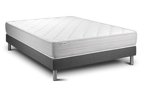 Ensemble Matelas Mousse Polyuréthane à Mémoire De Forme 140x190 Vitalmemo Ep:18cm - Sommier Gris