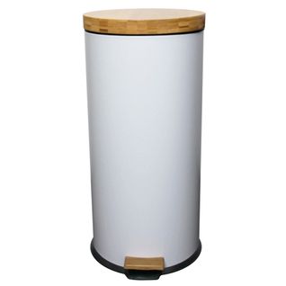 Poubelle De Cuisine à Pédale Forest Blanc Acier 30l