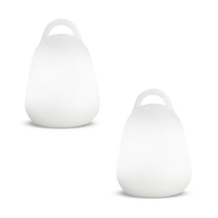 Lot 2 Baladeuses Sans Fil Waterproof LED Liberty Blanc Polyéthylène 24x18cm