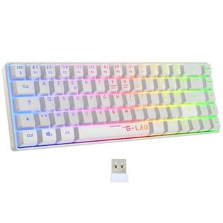 Clavier Gamer - Membrane - Keyz Hydrogen Wl - Rétroélairage Arc-en-ciel - Sans Fil - Blanc