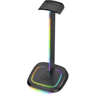 Support Casque Gamer - K-stand-neon Rgb - Hub USB/usb-c - Filaire - Éclairage Rgb - Noir