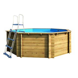 Piscine Rainurée Languette Hexag. 33750  33750 Ø395 X 117 Cm Bois